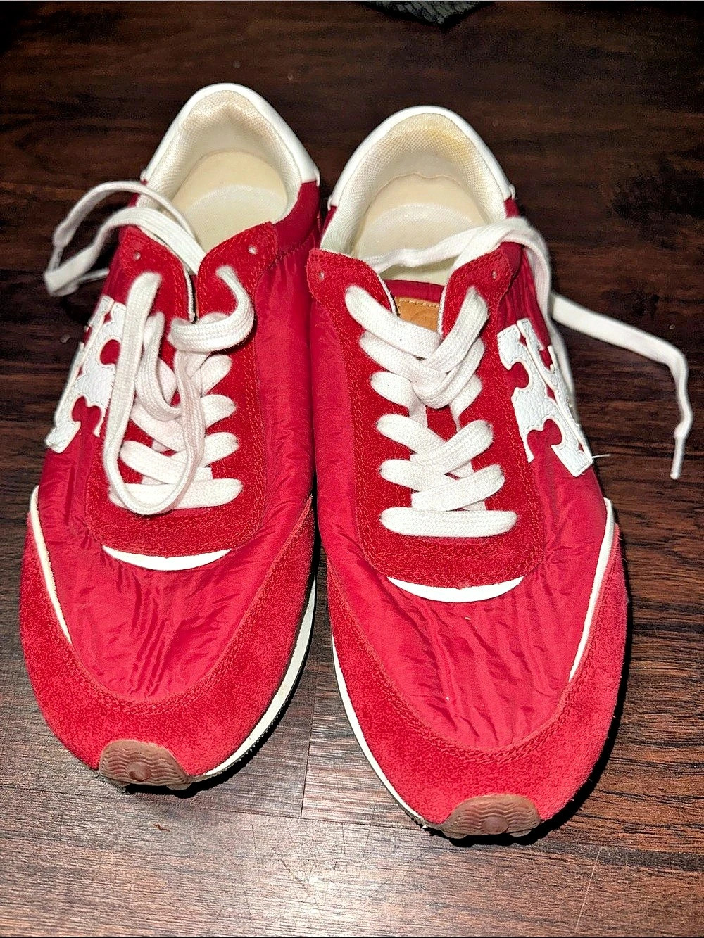 Tory Burch Destiny Trainer Red & White Sneakers US 8.5M